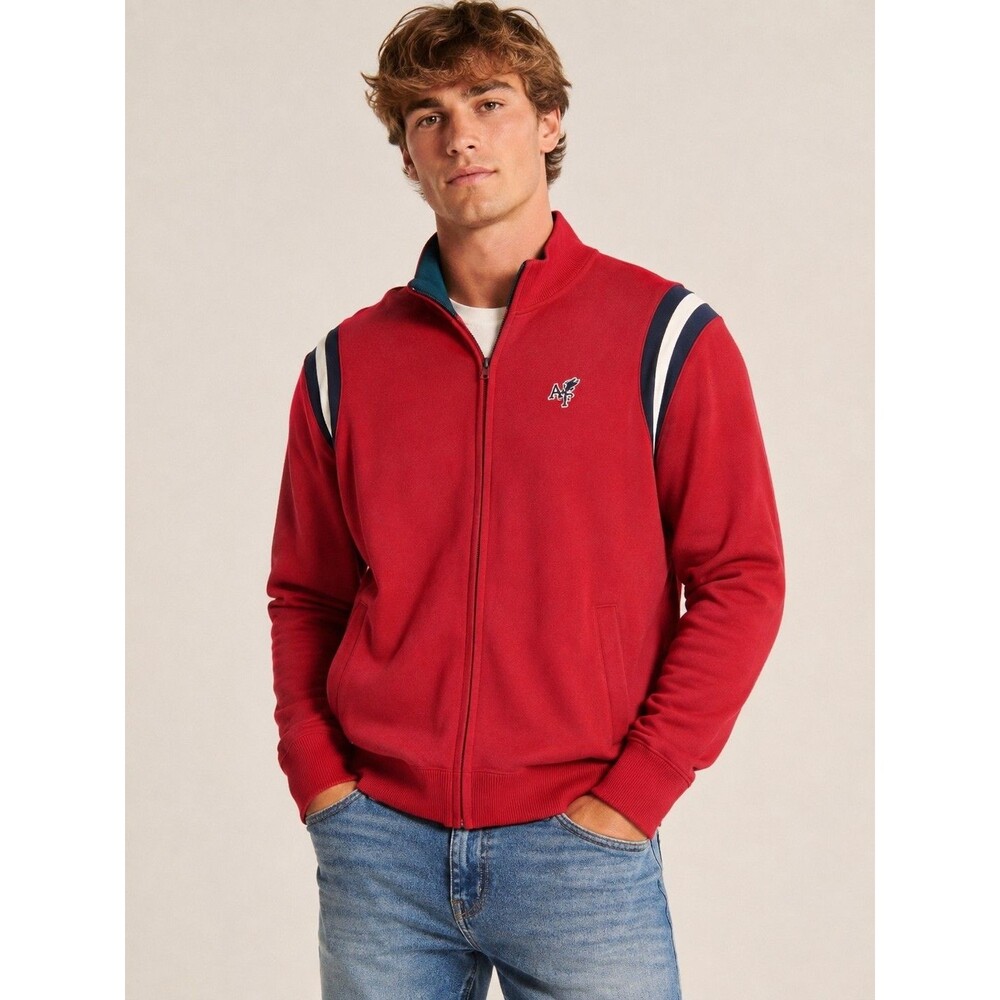 Y2K Abercrombie Fitch Track Jacket Mens XL Maroon Winged Foot Athletic Wingfoot